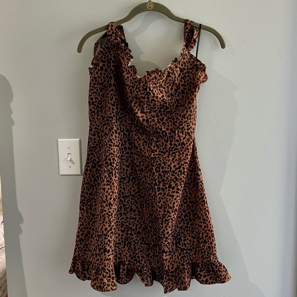 SHEIN leopard ruffle dress